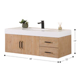 Altair Designs Corchia Wall-mounted Single Bathroom Vanity with White Composite Stone Countertop - 553036-LB-WH - Backyard Provider