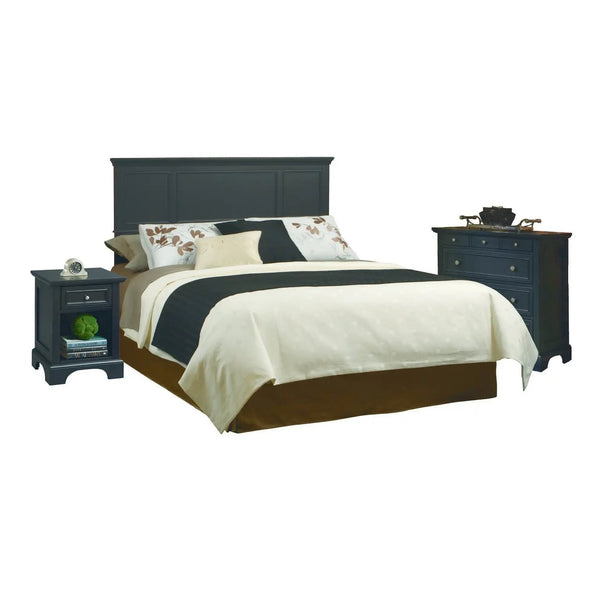 Homestyles Bedford Black Queen Headboard, Nightstand and Chest - 5531-5012