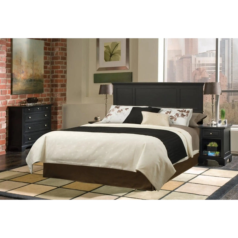 Homestyles Bedford Black Queen Headboard, Nightstand and Chest - 5531-5012