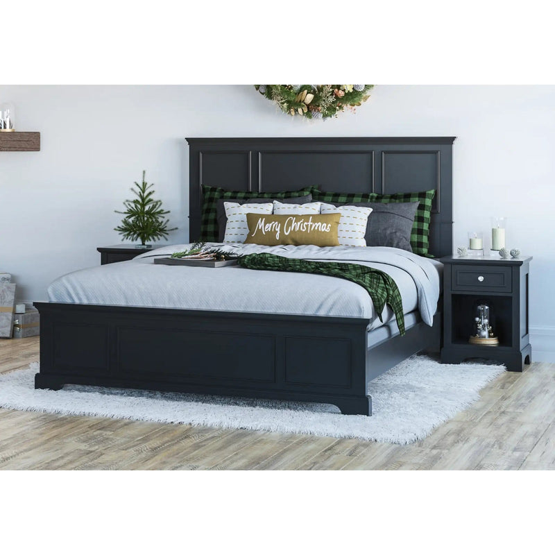 Homestyles Bedford Black Queen Bed and Nightstand - 5531-5013