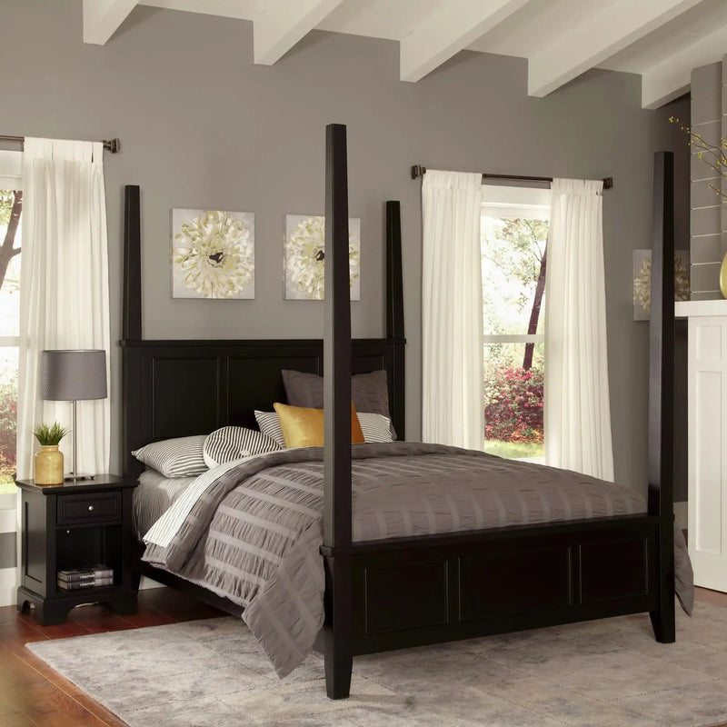 Homestyles Bedford Black King Poster Bed - 5531-620