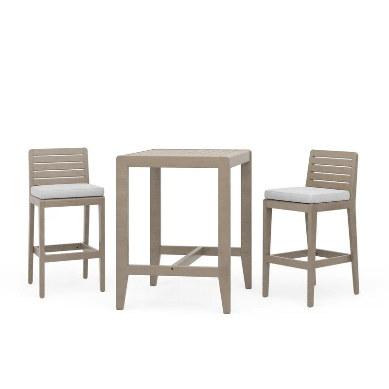 Homestyles Sustain Gray Outdoor High Bistro Table and Two Stools - 5675-35-87D