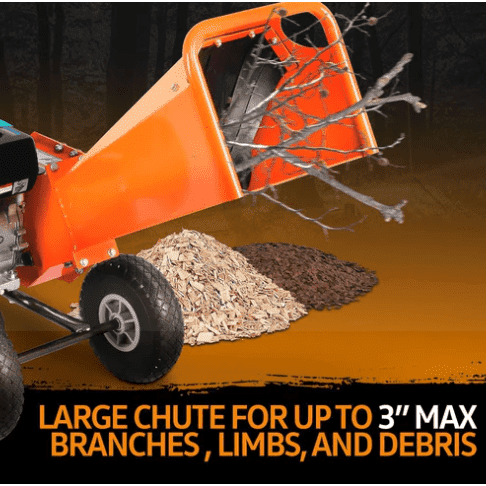 Super Handy GUO074 Mini Wood Chipper Shredder Mulcher Heavy Duty 7HP Compact Design 3" Max Cutting Capacity New