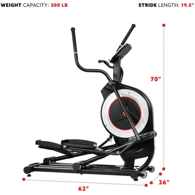 Sunny Health & Fitness Motorized Elliptical Machine Trainer