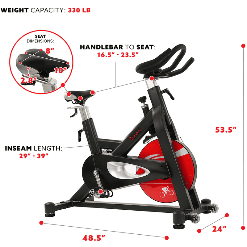 Sunny Health & Fitness Evolution Pro Magnetic Belt Drive Indoor Cycling Bike