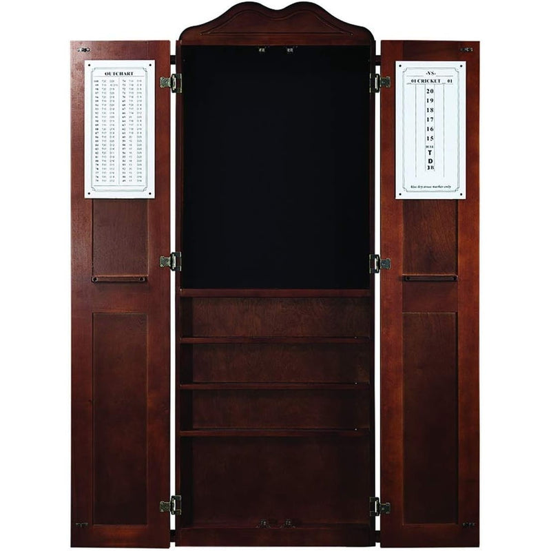 Ram Game Room Dartboard Cabinet Cue Holder - Chestnut - ‎DCAB2 CN - Backyard Provider