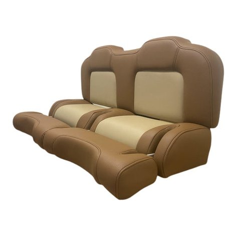 Carolina Cushions Key West Style Brown & White Seat with Flip Up Bolsters No Rod Holders or Leaning Post