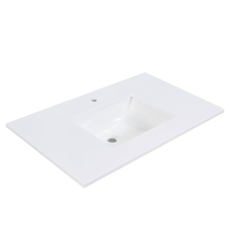 Altair Designs Viterbo Single Sink Bathroom Vanity Countertop in Snow White - 66049-CTP-SW - Backyard Provider