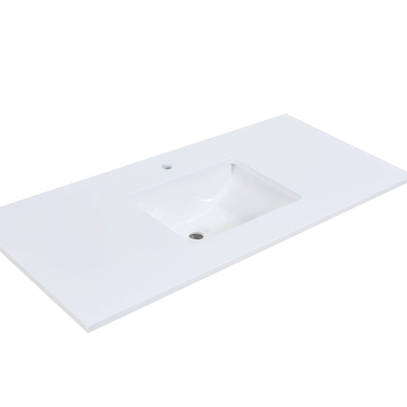 Altair Designs Viterbo Single Sink Bathroom Vanity Countertop in Snow White - 66049-CTP-SW - Backyard Provider