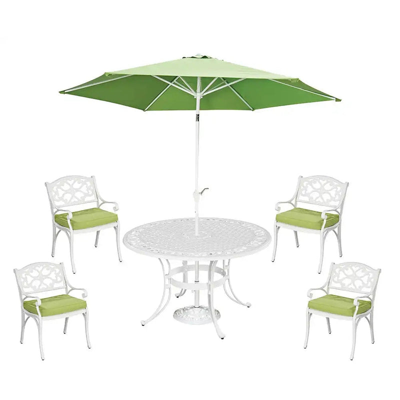 Homestyles Sanibel White 6 Piece Outdoor Dining Set - 6652-3286C