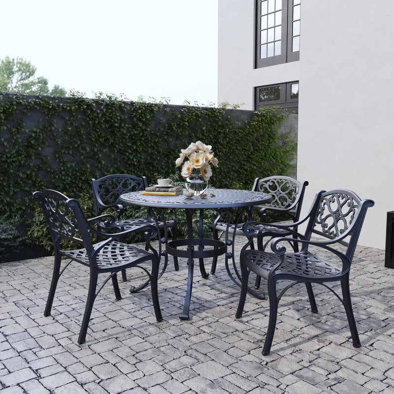 Homestyles Sanibel Black 5 Piece Outdoor Dining Set - 6654-308