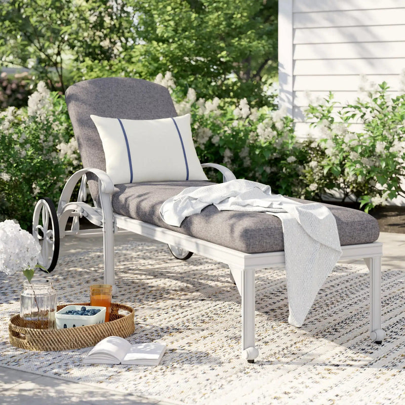 Homestyles Capri White Outdoor Chaise Lounge - 6662-83