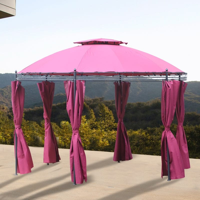 Outsunny 11.5’ Steel Outdoor Patio Gazebo Canopy - 84C-088WR