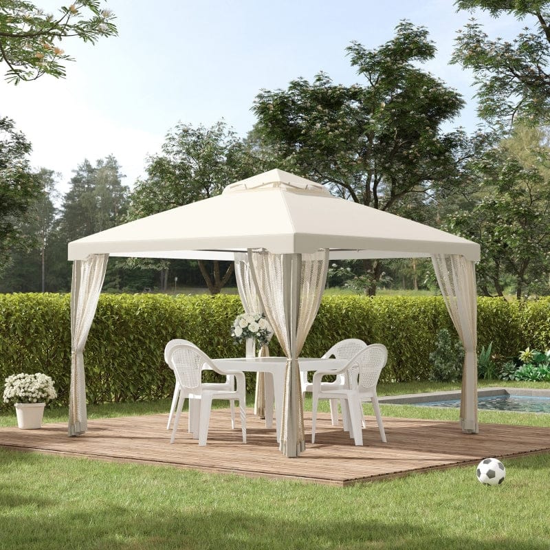 Outsunny 10' x 10' Patio Gazebo Outdoor Canopy - 84C-133CW