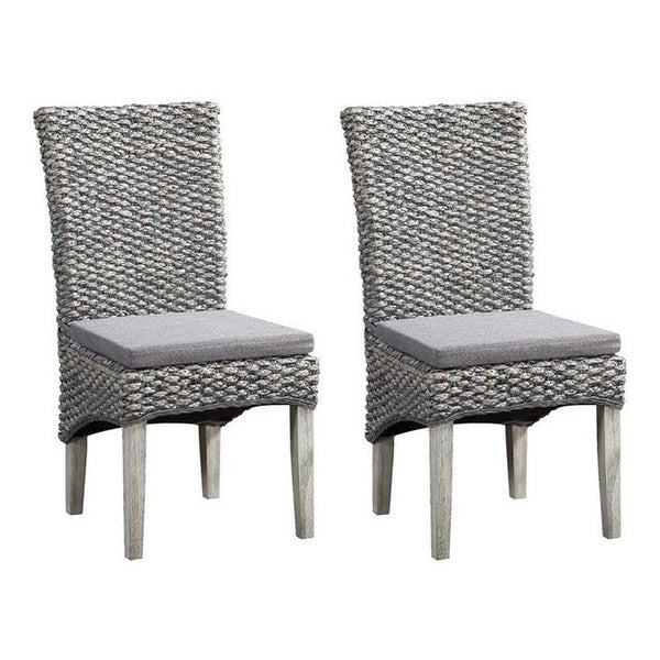 Coast2Coast Home Hopewell Gray Seagrass Dining Chairs Set of 2 Heron Gray Seagrass - 51560