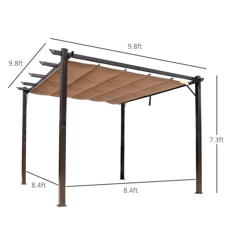 Outsunny 10' x 10' Outdoor Pergola Aluminum Gazebo - 84C-054BN