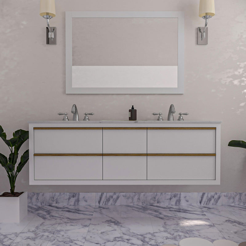 Altair Designs Morgan 48" Single Bathroom Vanity Set in White and Composite Aosta White Stone Countertop - 534048-WH-AW-NM - Backyard Provider