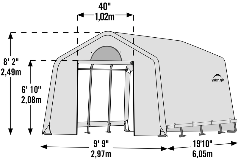 ShelterLogic | GrowIT Greenhouse-in-a-Box Translucent Peak Grow Tent - 10 ft Wide