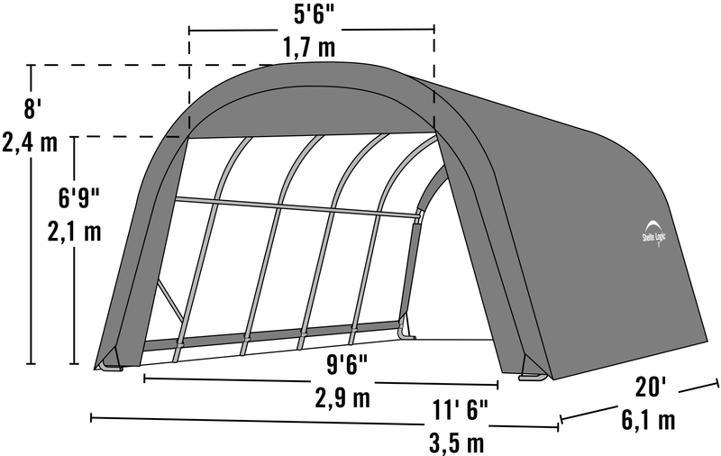 ShelterLogic | ShelterCoat 12 x 20 ft. Wind and Snow Rated Garage Round Gray STD