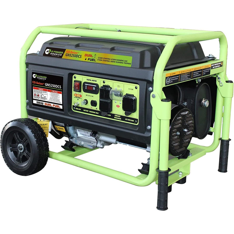 Green-Power America 5,250-Watt/4,750-Watt Dual Fuel Gasoline/Propane Powered Portable Generator - GN5250DCS