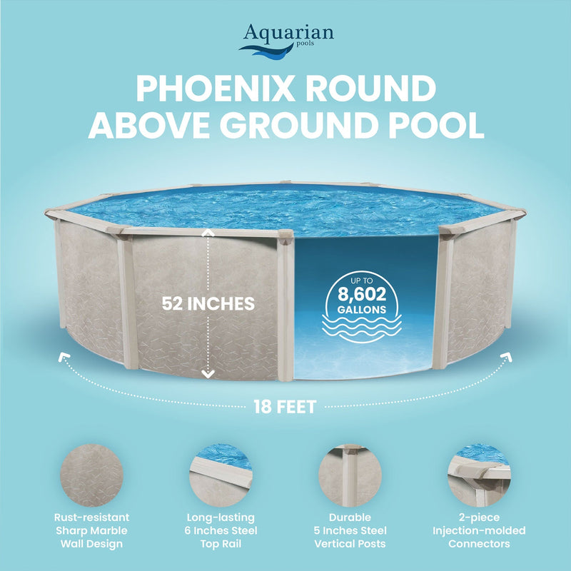 Aquarian Phoenix 18'x52" Round Steel Frame Above Ground Swimming Pool w/o Liner - 74471