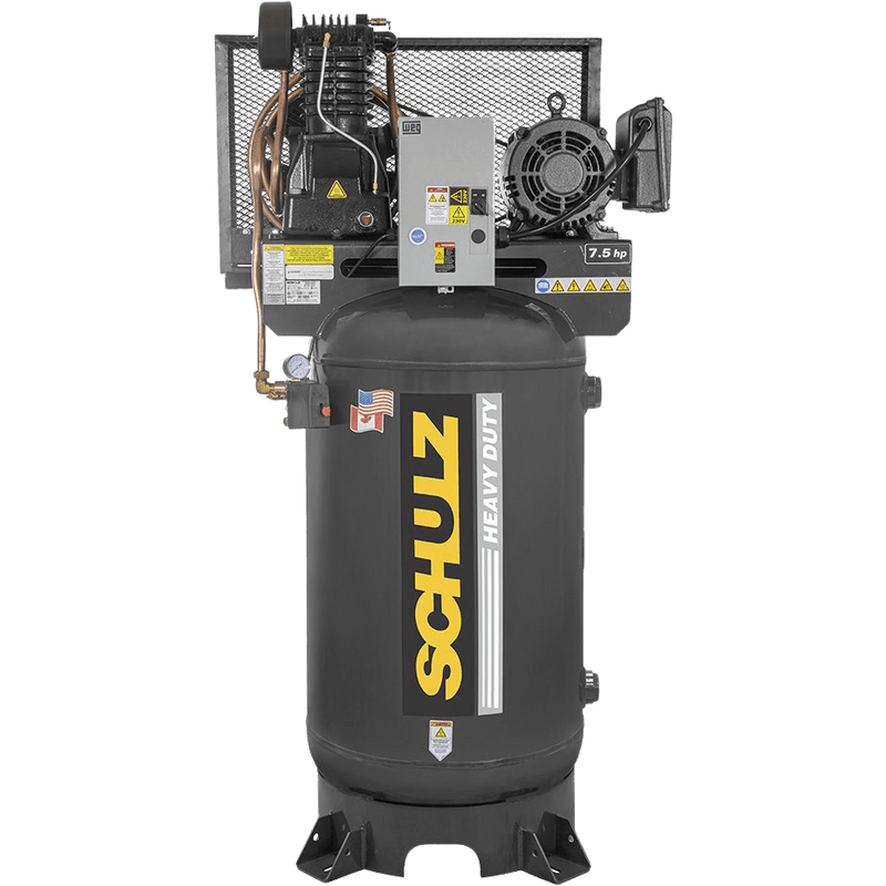 Schulz L-Series Air Compressor 7.5 HP 80 gal. 2-Stage 230V 1-Phase Vertical New - 7580VL30X-1