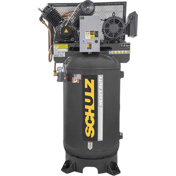 Schulz L-Series Air Compressor 7.5 HP 80 gal. 2-Stage 208-230V 3-Phase Vertical New - 7580VL30X-3