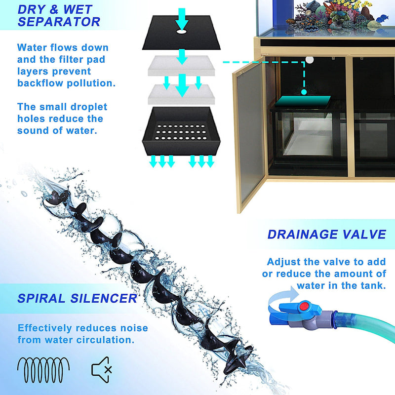 AQUA DREAM 135 GALLON TEMPERED GLASS AQUARIUM DARKWOOD-AD-1260-BW