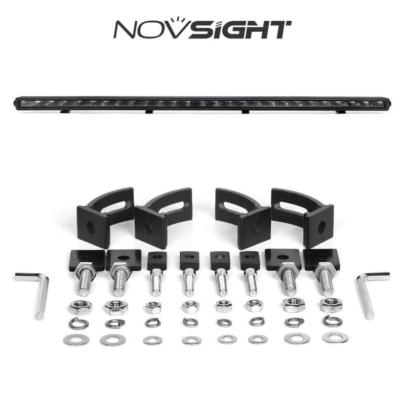 Novsight 50 Inch Off Road LED Light Bar with bracket LED Bar Light 50 Inch Single Row Dual Beam White Amber - A500-LB3-50