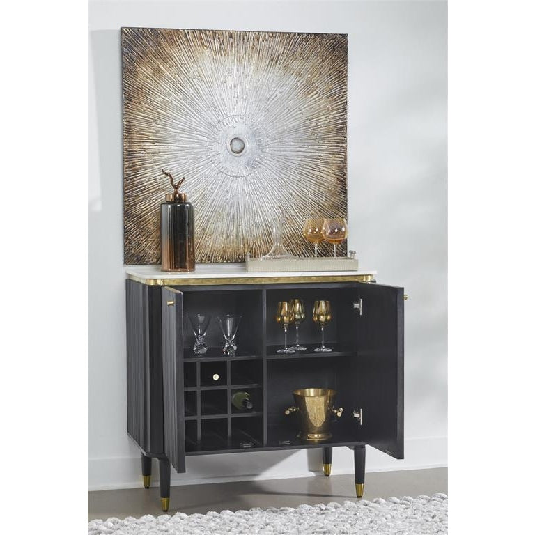 Coast2Coast Home Carlyle Two Door Bar Cabinet Black / Gold - 92528