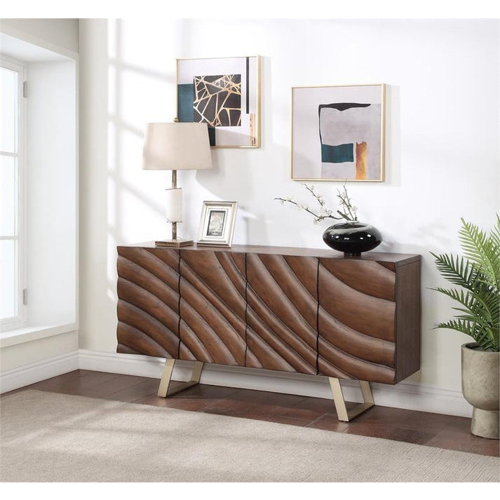 Coast2Coast Home Mojave Four Door Credenza Brown / Champagne - 90345