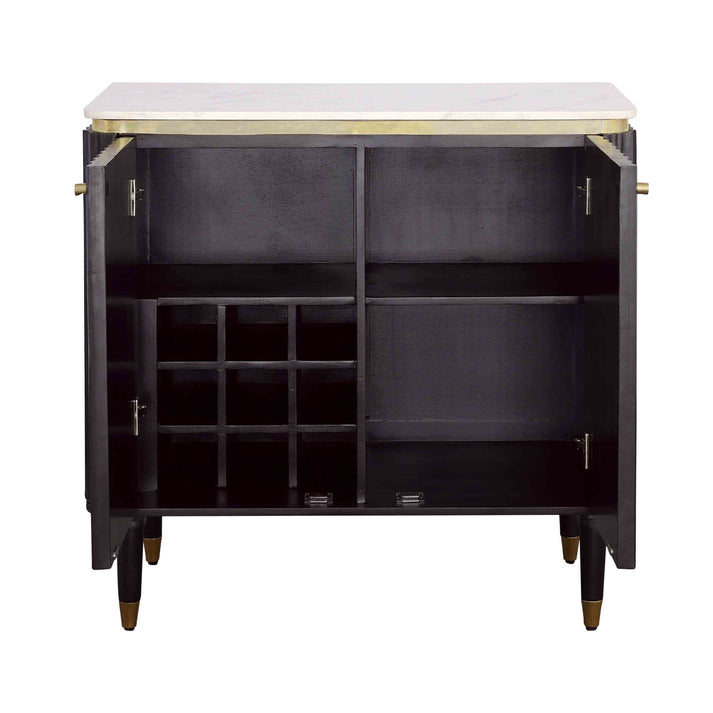 Coast2Coast Home Carlyle Two Door Bar Cabinet Black / Gold - 92528