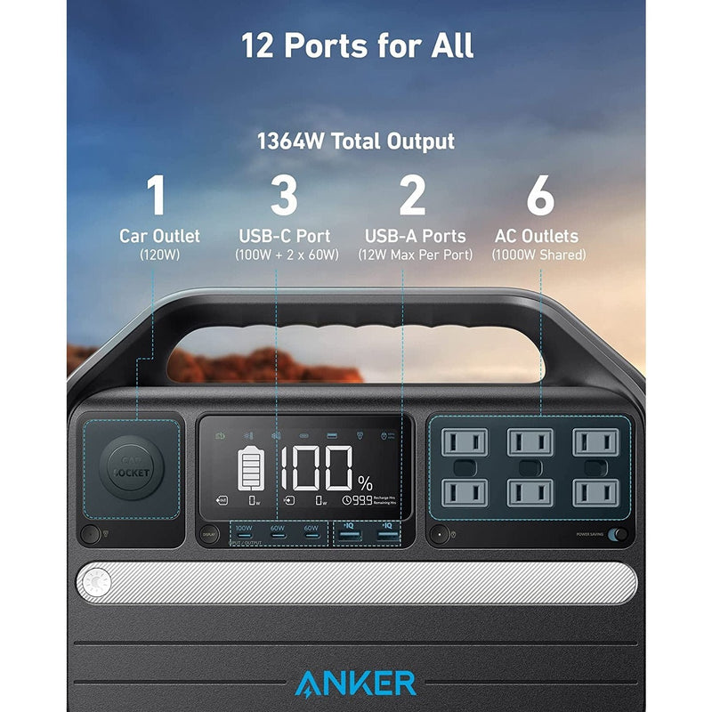 Anker 555 1024WH/1000W PowerHouse Portable Power Station Manufacturer RFB A1760111-F0