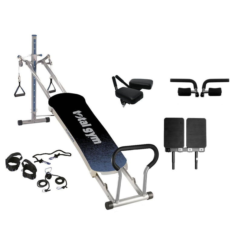 Total Gym Fitness Fusion Full Body Workout Home Exercise Machine, Grey 2 Pack - 174361