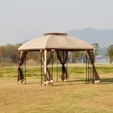 Outsunny 10' x 10' Outdoor Patio Gazebo Canopy with Double Tier Roof - 84C-192