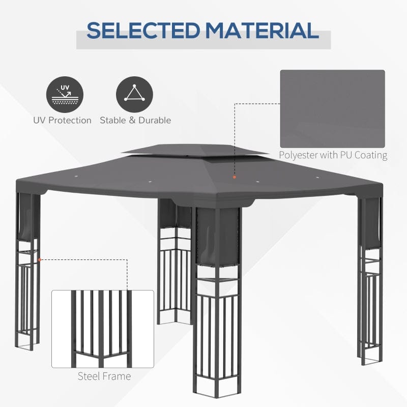 Outsunny 13' x 10' Patio Gazebo Canopy Outdoor Shelter - 84C-323