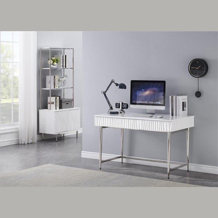 Coast2Coast Home Waves Two Drawer Writing Desk Glossy White - 71103