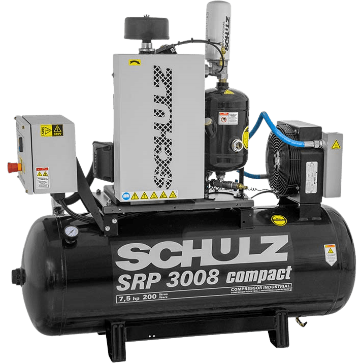 Schulz SRP-3000 Compact Air Compressor 7.5 HP 60 gal. 230V 1-Phase Horizontal New - 970.3890-0