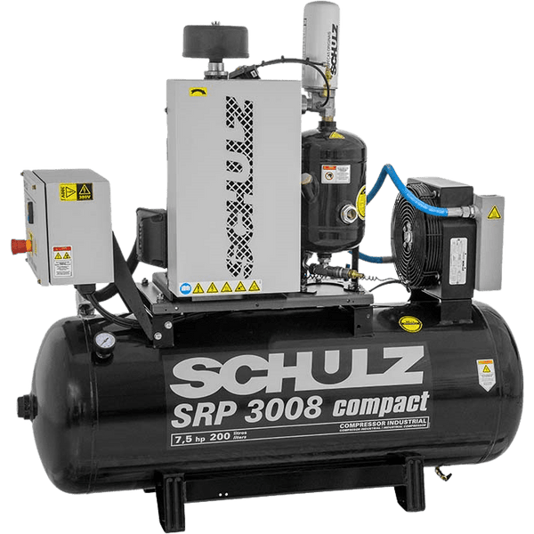 Schulz SRP-3000 Compact Air Compressor 7.5 HP 60 gal. 208-230V 3-Phase Horizontal New - 970.3891-0