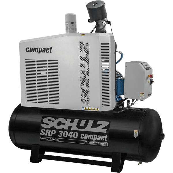 Schulz SRP-3040 Compact Air Compressor 40 HP 120 gal. 208-230V 3-Phase Horizontal New - 970.3233-S