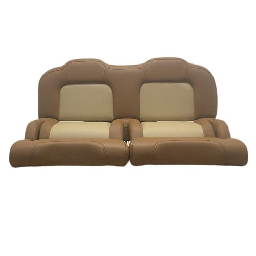 Carolina Cushions Key West Style Brown & White Seat with Flip Up Bolsters No Rod Holders or Leaning Post