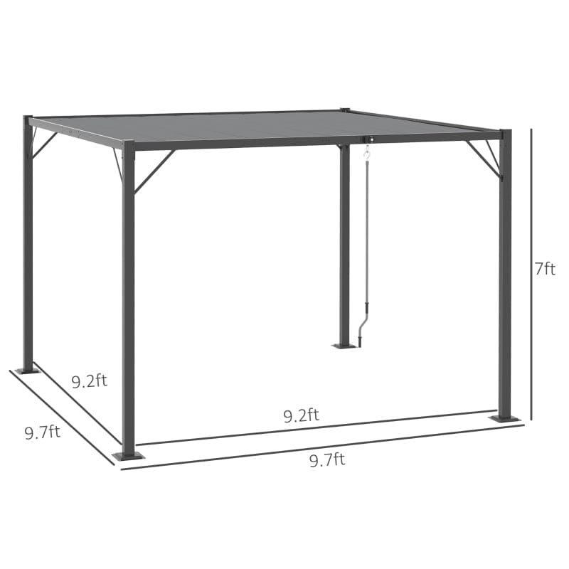 Outsunny 10' x 10' Outdoor Louvered Pergola - 84C-341