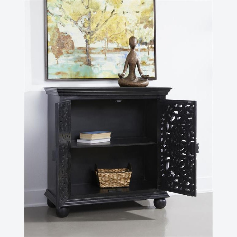 Coast2Coast Home Yasmine Two Door Cabinet Black Distressed - 73302