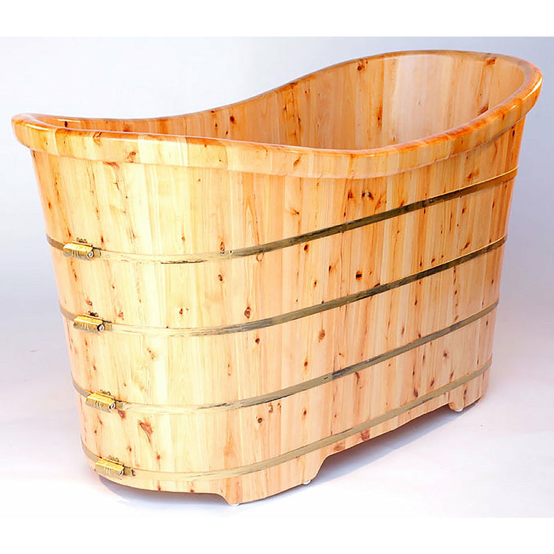 ALFI 63" Cedar Wooden Freestanding Bathtub AB1105