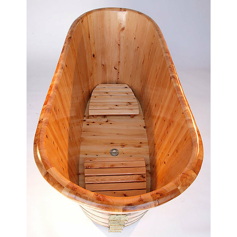 ALFI 63" Cedar Wooden Freestanding Bathtub AB1105