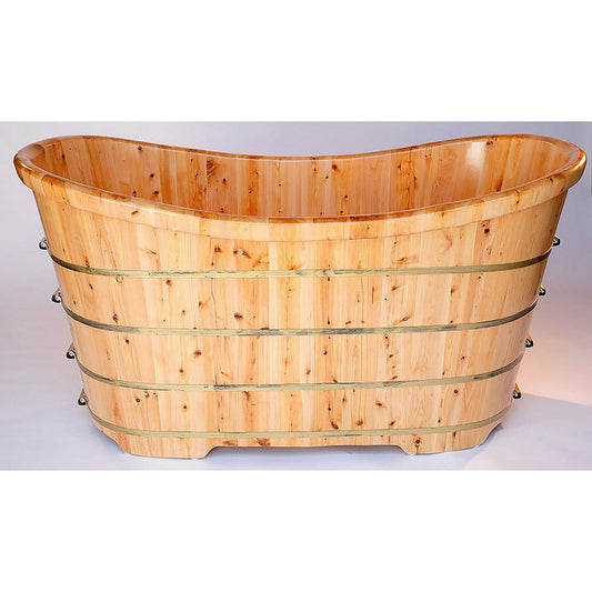 ALFI 63" Cedar Wooden Freestanding Bathtub AB1105