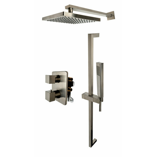 ALFI 2 Way Thermostatic Square Shower Set - AB2830