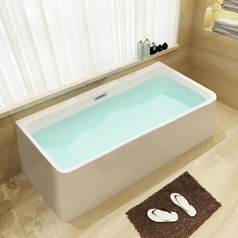 ALFI 67" Rectangular White Freestanding Acrylic Soaking Bathtub AB8859