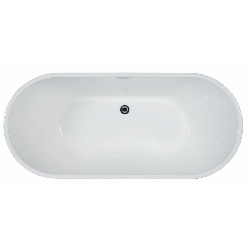 ALFI 67" Oval White Freestanding Acrylic Soaking Bathtub AB8839