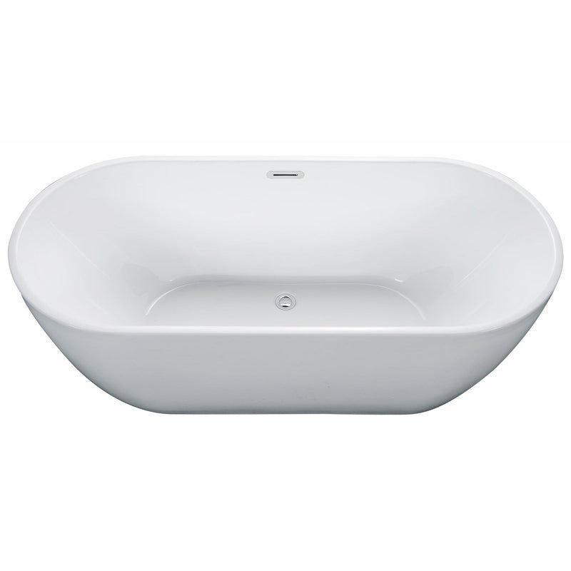 ALFI 67" Oval White Freestanding Acrylic Soaking Bathtub AB8839